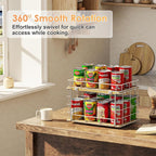 360° Rotating Lazy Susan Can Organizer for Pantry, Holds 26 Cans, White - Image 8