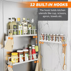 Bunoxea Spice Rack Wall Mounted 3 Pack,RV Spice Rack,White - Image 5