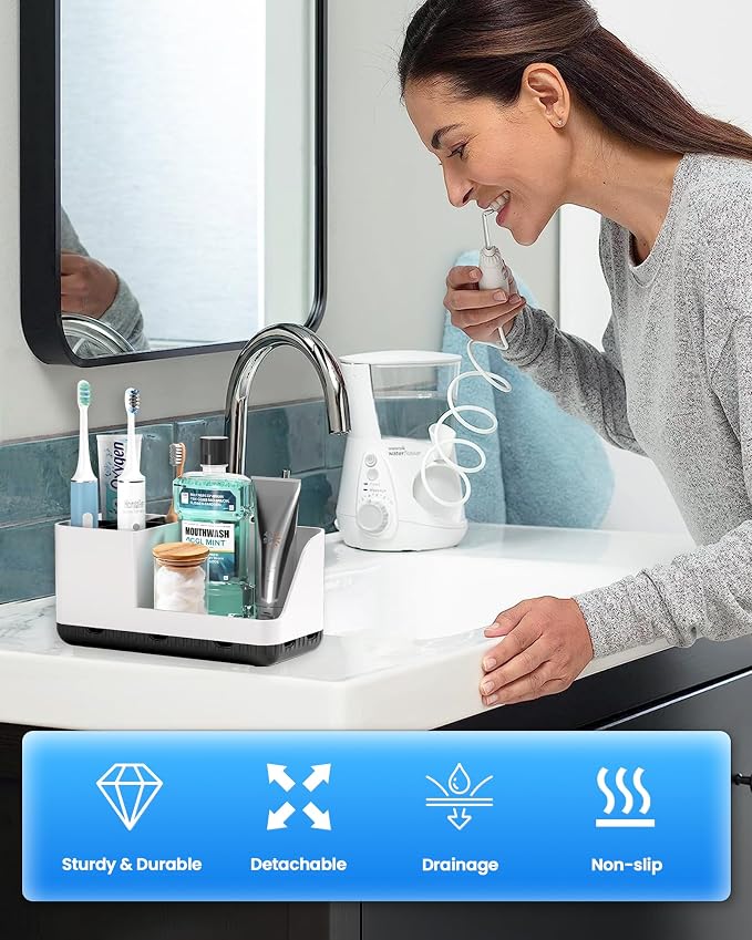 Toothbrush Holder Bathroom Counter Organizer & Storage Detachable - Image 6