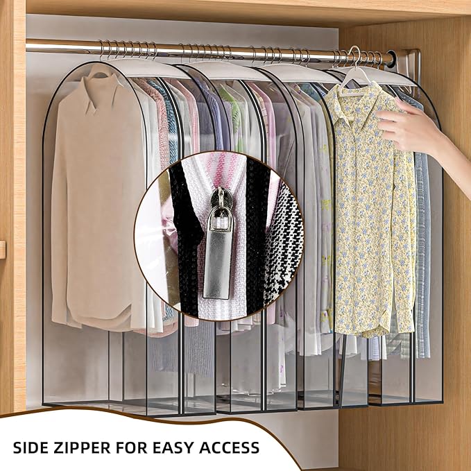 Clear Garment Bags for Hanging Clothes, 4-Pack, 2x43"+2x60" - Image 5