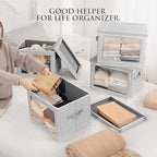 Homsorout Fabric Storage Bins with Lids, Large Storage Cubes with Window, Fabric Storage Baskets Bins for shelves, Closet Storage Boxes for Clothes, Towel, Office, 4 Packs, Blended - Image 4