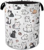 Cartoon Cat Laundry Basket Collapsible Laundry Hamper Oxford Storage Bin for Clothes Storage, Organizer, Books and Sundries 16" X 20.8" by NSMNSM