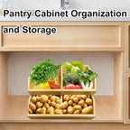 2-Pack Stackable Vegetable Storage Bins, Kitchen and Pantry Organizers and Storage Baskets, for Fruit, Vegetable, Produce, Bread, Potato Onion and Snacks, Bamboo Kitchen Storage Containers - Image 7