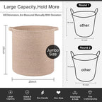 OIAHOMY 80L Laundry Basket Laundry Hamper Nursery Hamper Brown - Image 4