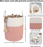 XUANGUO Cotton Rope Laundry Basket Hamper for Clothes Large - Image 2