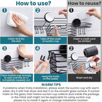 TAILI Shower Caddy Suction Cup with Hooks and Soap holder, Black - Image 7