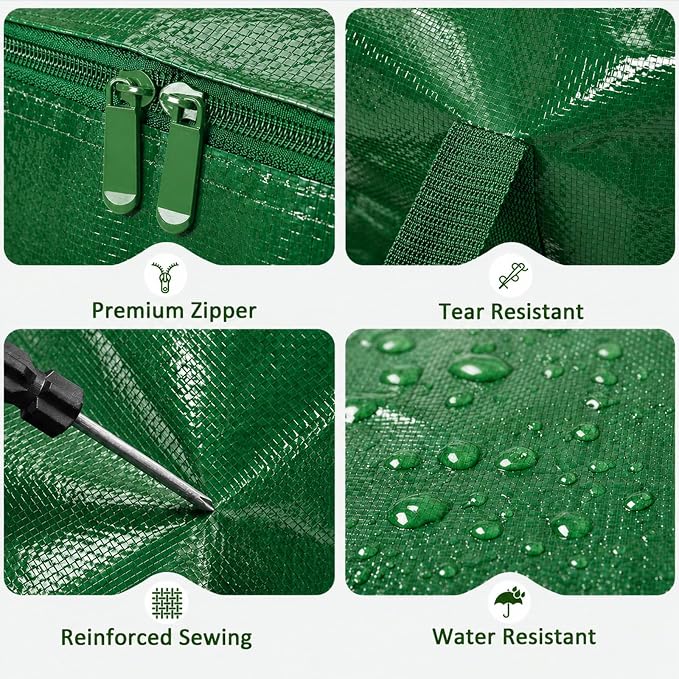 Songrey Extra Large Heavy Duty Moving Bags, 6 Pack, Dark Green - Image 3
