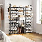 WOWLIVE 9 Tier 3-Column Shoe Rack, 50-55 Pairs Stackable Black - Image 4