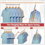 5 Pack Space Saving Hangers for Clothes, 6 to 9 Holes Expandable Heavy Duty Metal Hangers 80 Lbs Capacity, Magic Smart Hanger Closet Space Saver, Closet Organizers and Storage - Image 5