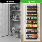 9-Tier Over Door Pantry Rack, Heavy Duty Metal Spice Organizer Shelf for Kitchen, Black - Image 7