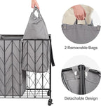 WOWLIVE Double Laundry Hamper with Lid, Rolling Laundry Basket with Wheels - Image 5