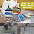 HIBAG Vacuum Storage Bags with Electric Pump, Vacuum Seal Bags for Clothing, Pillows, Blanket Bedding Comforters, 10 pack Large - Image 7