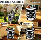 Black White Cat Laundry Basket Foldable Laundry Hamper With Handles Clothes Storage Bucket Organizer Laundry Bag For Bedroom Bathroom Laundry Storage 19.6 x 15.7 - Image 8