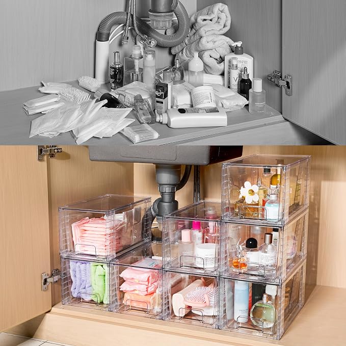 Vtopmart 4 Pack Stackable Clear Pantry Storage Drawers, Large - Image 6