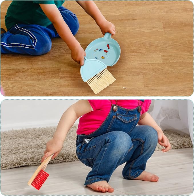 Kids Cleaning Set with Electric Vacuum, Wooden Toddler Cleaning Toys - Image 5