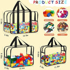 6Pcs Large, XL, XXL Toy Storage Bags with Labels Clear Toy Organizer - Image 2