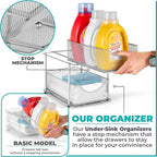 Sorbus Pull-Out Under Sink Organizer, Mesh Construction (Silver, 1 Pack) - Image 4