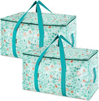 BALEINE 2-Pack Oversized Moving Bags with Reinforced Handles, Heavy-Duty Storage Tote for Clothes, Moving Supplies (Spring Stroll, 2-Pack) by BALEINE