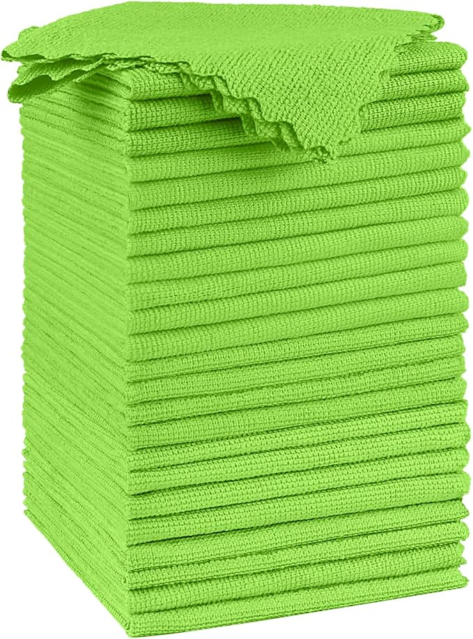 Orighty Microfiber Cleaning Cloth - 24 Pack, Green Cleaning Rags 12x11 inch by AllRightinOrighty