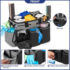 LoDrid Large Professional Cleaning Caddy with Detachable Divider, Black - Image 4