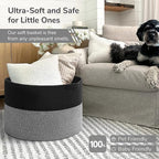 INDRESSME XXXLarge Woven Rope Blanket Basket Living Room Black Grey - Image 6