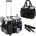 Rolling Cleaning Caddy Bag Built-in Hard Plastic Sheet Detachable Trolley by Timoxi