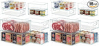 Heyuzb 16 PACK Freezer Organizer Bins Fridge Organizers and Storage Stackable Refrigerator Organizers Bins with Side Handles Clear Storage Bins for Pantry, Under Sink, Kitchen Cabinet by HEYUZB