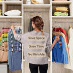 6 Pack Pants & Skirt Hangers Space Saving Hanging Closet Organizer and Storage, Upgrade Skirt Hangers with Clips and 360° Swivel Hook, Closet Storage - Image 3