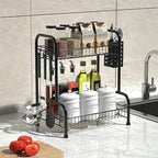 2 Tier Bathroom Countertop Organizer with Toiletries Basket for Vanity - Image 3