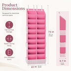 Criusia Over the Door Shoe Organizer, 20-30 Pairs Heavy-Duty Hanging Shoe Storage with Large Pockets, 10-Tier Door Shoe Rack with 4 Hooks for Sneakers Sandals Heels Boots (Pink) - Image 3