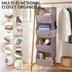 Hanging Closet Organizer 4-Shelf Wide Trapezoid, Heather Grey - Image 7