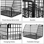 PUPPYCUTE Stackable Wire Storage Baskets for Kitchen Closet Pantry, Hanging Closet Organizers Storage Shelves Organization, Wall Mount Metal Basket Bins, Clothing Vegetable & Fruit Organizer 5 pcs - Image 6
