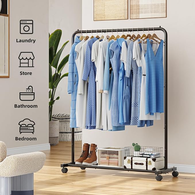 Simple Trending Clothing Rack, Portable Garment Rack, Clothes Rack, Black - Image 3