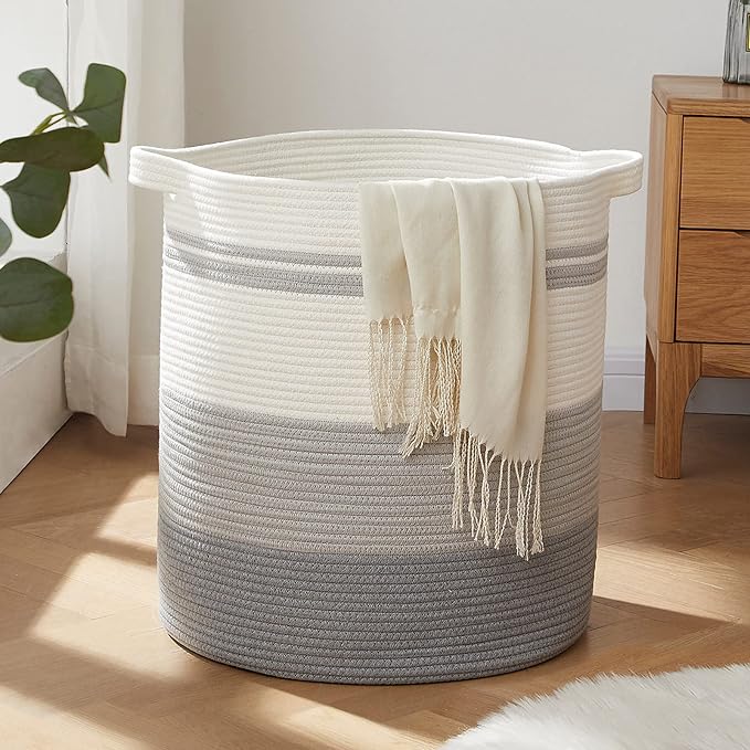 OIAHOMY 80L Laundry Basket Laundry Hamper Nursery Hamper Gradient Gray by MasterofSpaceOptimization