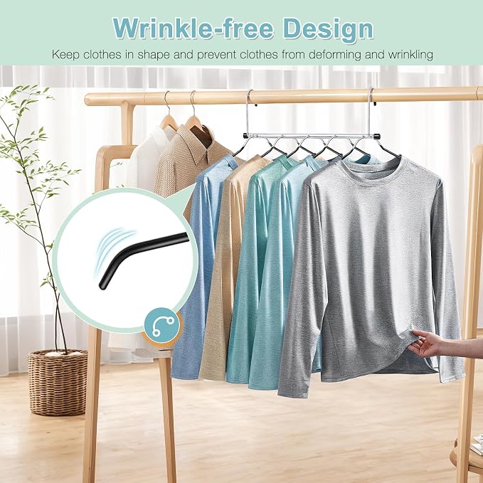 5 Tier Space Saving Shirt Hanger Non Slip Multi Blouse Hanger 2Pcs - Image 3