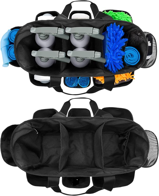 LoDrid Professional Cleaning Tote Caddy for Cleaning Supply, Black - Image 4