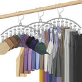 3 Pack Skirt Pants Hangers with Clips, Legging Organizer for Closet, Grey by Besslly