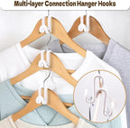 Mlici 60 Pc Space Saving Hanger Connector Hooks for Closet Organizer, White - Image 3