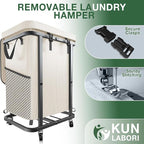 Laundry Basket with Lid, 150L Rolling Laundry Hamper with Wheels White - Image 5