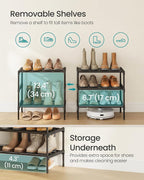SONGMICS Shoe Rack, 3-Tier Stackable Metal Shoe Organizer, 17.7" Wide - Image 5