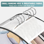 Liuoud Clear Garment Bags for Hanging Clothes 10” Gusseted, 4 Pack, 40” | Suit Bags for Closet Storage with Large Metal Zipper, Breathable odorless Hanging Plastic Clothes Cover for Coat Dress Fur - Image 5