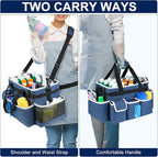 Cleaning Caddy Bag,Large Cleaning Supplies Organizer with Handle for Housekeepers, Blue - Image 5