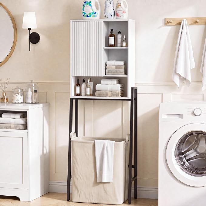 Over The Toilet Storage Cabinet,24" W Bathroom Organizer, White - Image 3