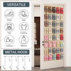 40-Pocket Over the Door Shoe Organizer - Large Mesh Pocket Hanging Shoe Organizer,Behind the Door Shoes Storage Holder Hanger - Image 2