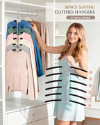 6 Layer Space Saving Shirt Hangers Multi Coat Hangers 4 Pack - Image 3