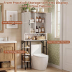 Over The Toilet Storage Cabinet,31" W Bathroom Organizer, White - Image 4