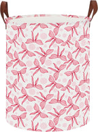 Bowknot Waterproof Laundry Hamper, Baby Nursery Hamper, Clothes Organizer Basket, Room Decor with Portable Design and Foldable (Pink Bowknot) by NTAOHAMPER