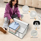 Fab totes 35L Closet Organizers, Foldable Under Bed Storage Containers | Storage Bags with Zippers,Window and Handles for Organizing Bedroom, Closet, Clothing,Organization with Handle - Image 6