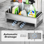 Ewaiira Sponge Holder for Kitchen Sink, Stainless Steel Sink Caddy - Image 4