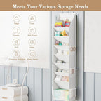 Criusia Shoe Storage, Over the Door Shoe Organizer, Hanging Closet Shoe Storage with Large Deep Pockets, Fits 16–24 Pairs of Sneakers, Sandals, Boots, White - Image 7